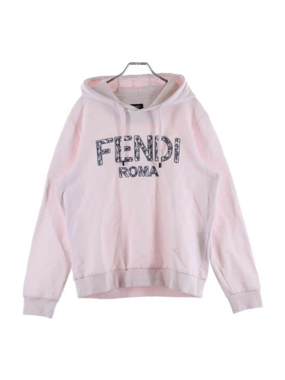 Fendi Floral Logo Pullover Sweatshirt Hoodie Pink